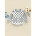 thumbnail image 2 of Bagilaanoe Newborn Baby Girl Boy Oversized Romper Sweatshirt Long Sleeve Bodysuit Plaid Print Pullover 3M 6M 12M 18M 24M Fall Tops, 2 of 7