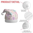 thumbnail image 4 of KLL Christmas Hats for Adults Plush Colorful Bunny Print Santa Hat Xmas Fluffy Santa Claus Hat for Women Men, 4 of 6