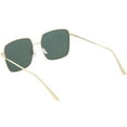 thumbnail image 4 of Oversized Metal Square Sunglasses Flat Lens 57mm (Gold / Green), 4 of 4
