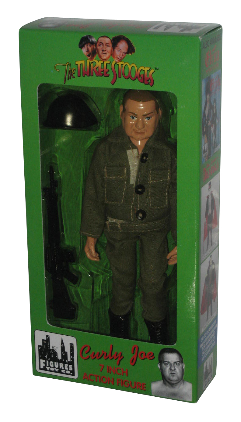 Three Stooges Figures Toy Co. (1999) Curly Joe Military 7Inch Action