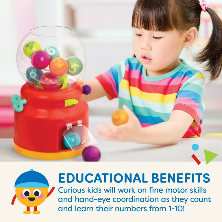Battat Numbers Colors Gumball Machine with 10 Number Balls