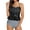 Black, variant on Floral Print Women 2 Pieces Swimsuit Set Spaghetti Strap High Waist Ruffle Tankini