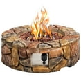 thumbnail image 4 of Gymax 28-inch Stone Gas Fire Pit 40,000 BTU Propane Patio Yard w/ Lava Rocks, 4 of 10