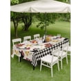 thumbnail image 4 of Outdoor Tablecloth with Umbrella Hole for Patio/Picnic/Party/Camping, Farmhouse Rooster Waterproof Table Cloth Rectangle Table Cover Washable, Vintage Watercolor Flowers Black Plaid (60"x 84"), 4 of 8