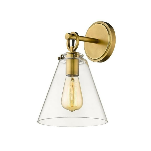 1 Light Wall Sconce in Classical Style 8 inches Wide By 12.25 inches High-Rubbed Brass  Finish Bailey Street Home 372-Bel-4185894