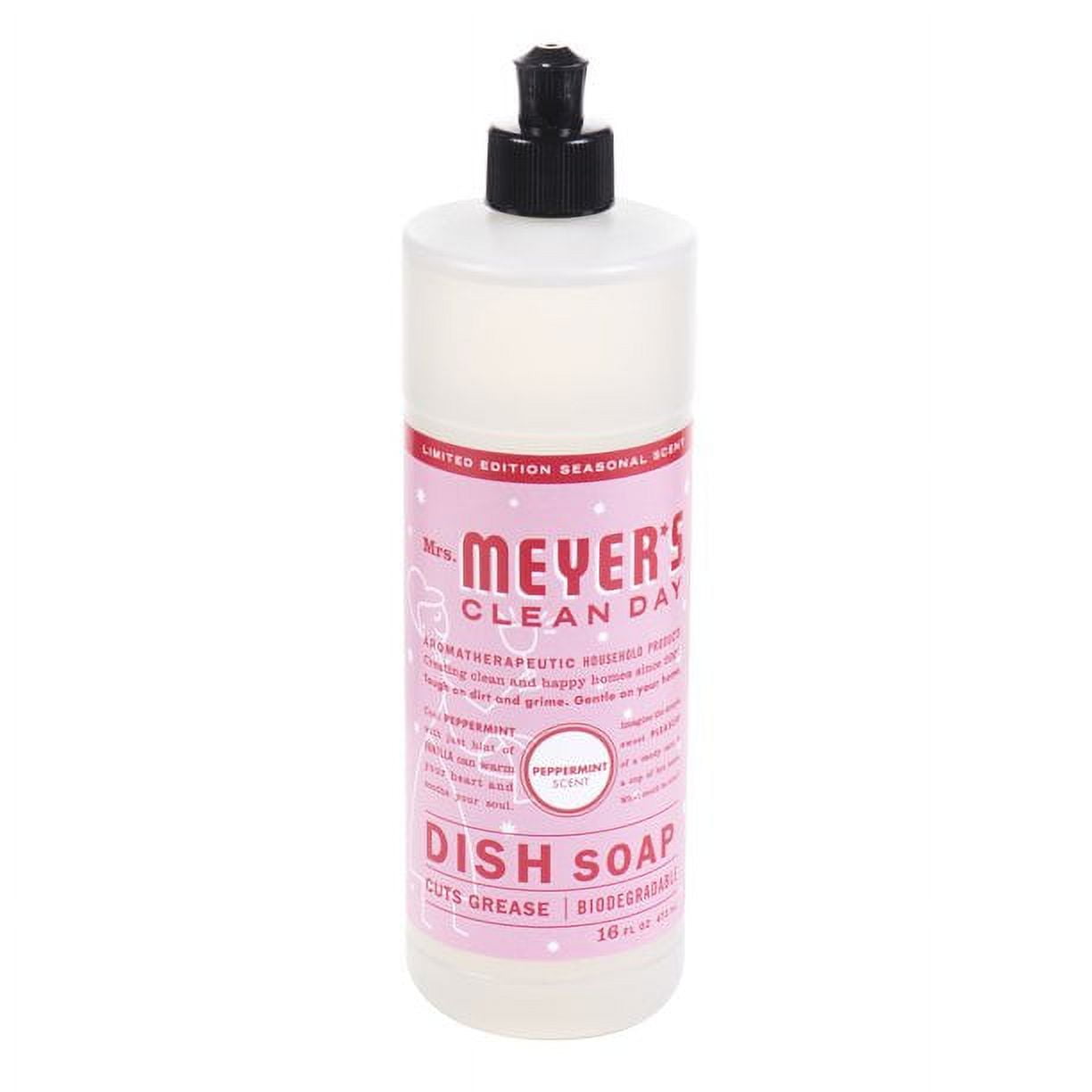 Mrs. Meyer's Clean Day Liquid Dish Soap, Peppermint Scent, 16 Fluid Ounce, 6 Count