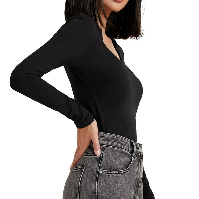 Casual Solid Color V Neck Long Sleeve Tops(3 Colors) Casual Solid Color V Neck Long Sleeve Tops(3 Colors)