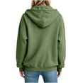 thumbnail image 6 of Lenpel Corduroy Hoodies for Women Long Sleeve Half Zip Sweatshirts with Pocket Drawstring Casual Loose Fit Pullover Tops(Green,X-Large), 6 of 6
