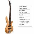 thumbnail image 6 of 44 Inch GIB 5 String H-H Pickup Laurel Wood Fingerboard Electric Bass Guitar with Bag and other Accessories Burlywood, 6 of 8
