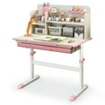 thumbnail image 2 of Spaco Height Adjustable Kids Study Desk with Tilt Desktop for 3-12 Years Old-Pink, Toddler Table and Chair Set for Arts & Crafts, Snack Time, Homeschooling, Homework, 2 of 8