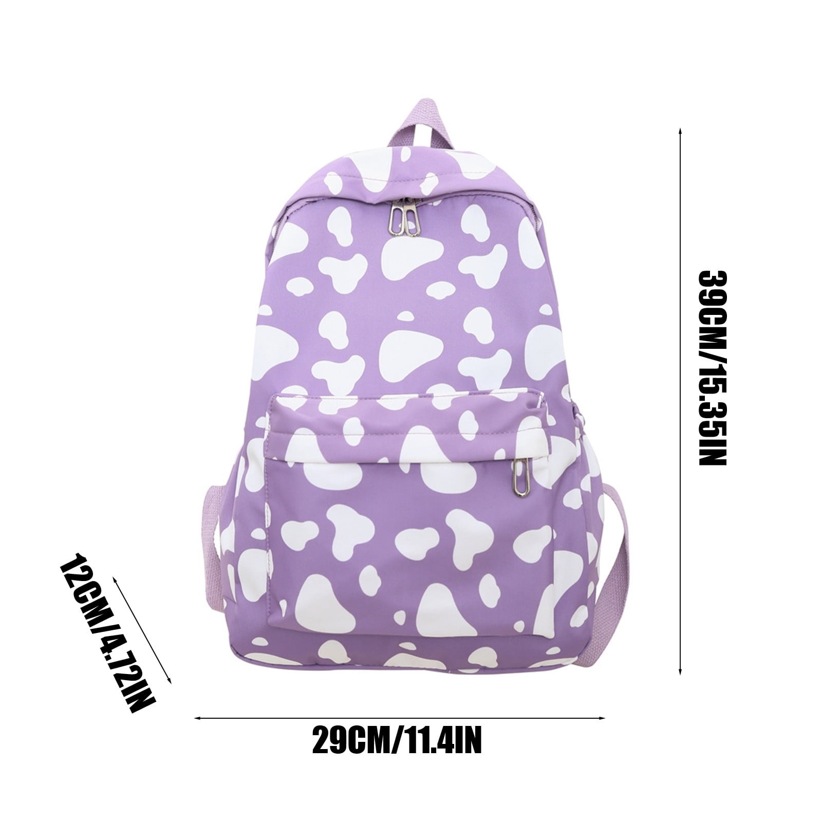 Nkmbld Travel Backpacks for Women Cute Cow Print Backpack Fashionable and Versatile Large Capacity Backpack, Purple