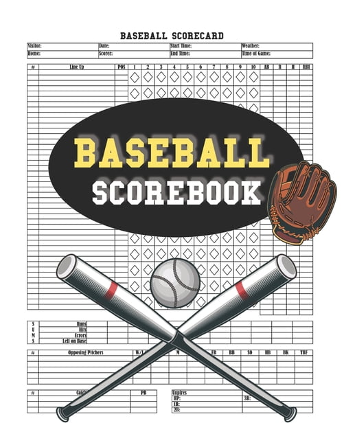 Baseball Scorebook 120 Pages Baseball Score Record Keeper Book