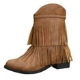 thumbnail image 5 of Mostsola Cowboy Boots for Women Round Toe Embroidery Fringe Cowgirl Boots Heeled Western Boots, 5 of 5