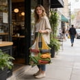 thumbnail image 4 of Meggemo Large Capacity Tote Bag Fringe Trim Design Shoulder Bag for Daily Travel Shopping Storage, 4 of 6