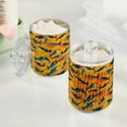 thumbnail image 2 of Yayeee 2 Pack Qtip Holder Bathroom Cotton Swab Canister with Lid Clear Dispenser Set, Yellow Sardines Pattern, 2 of 6
