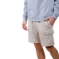 thumbnail image 4 of Brooklyn Cloth Men's Core Fleece Cargo Shorts, Lightweight, Adjustable Waist, Sand, Large, 4 of 5