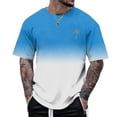 thumbnail image 7 of Coconut Tree Graphic Tees for Men Summer Casual Short Sleeve Crewneck Gradient Color Tropical Vacation Beach Tshirts, 7 of 7