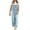 Light blue, variant on Sleeveless Women Casual Denim Jumpsuit Loose Wide Leg Jeans Oversall Bib Pants
