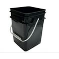 thumbnail image 5 of House Naturals 4 Gallon Square Food Grade Bucket Pail with Plastic Handles and Lid (Pack of 3) Made in USA containers (Black), 5 of 7