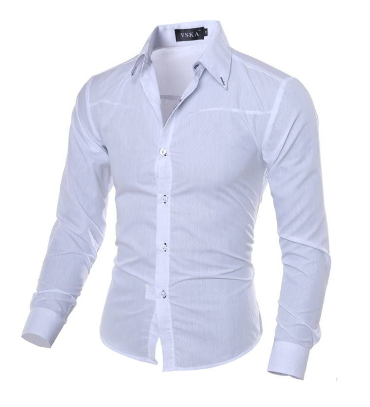 Details about  / Mens Poplin Cotton Slim Fit Single Cuff Button Collar Formal Shirt Top