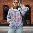 thumbnail image 2 of Uorisanigo Butterfly Print Womens Zip Up Hoodies Long Sleeve Hoodie for Women Size 4XL Fashion Polyester Workout Sweatshirts Casual Loose Oversized Tops Clothes, 2 of 7