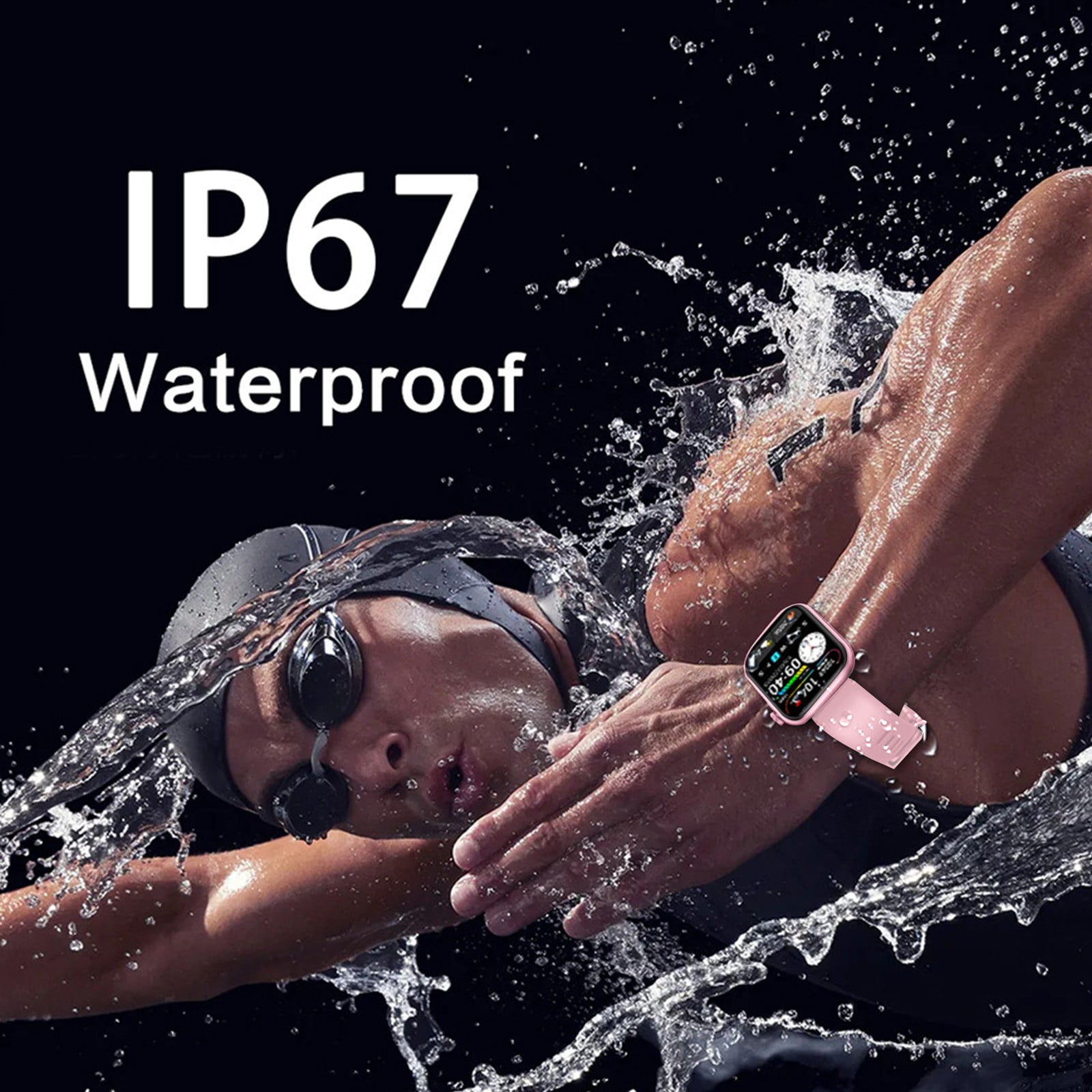 SPOORYYO Smartwatch with Call Reminder, HD Screen, Bluetooth Music, Long Battery Life, IP67 Waterproof, Multiple Dials, Sedentary & Sleep Monitoring - Compatible with Android & iOS