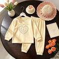 thumbnail image 4 of ZXLBBD Girls' Summer Graphic Soft Pajamas Pullover and Pants Casual 2 Piece Outfit for Toddler Kids Loose Fit Sleepwear Clothes Sets,Yellow,Size 11 Y-12 Y, 4 of 4
