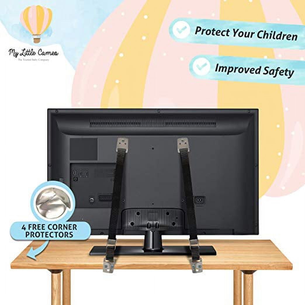 LNKOO 4 Park TV and Furniture Anti-Tip Straps Heavy Duty Strap and All Metal Parts | All Flat Screen TV/Furniture Mounting Hardware Included, Furniture Anchors for Baby Proofing with Free Gift