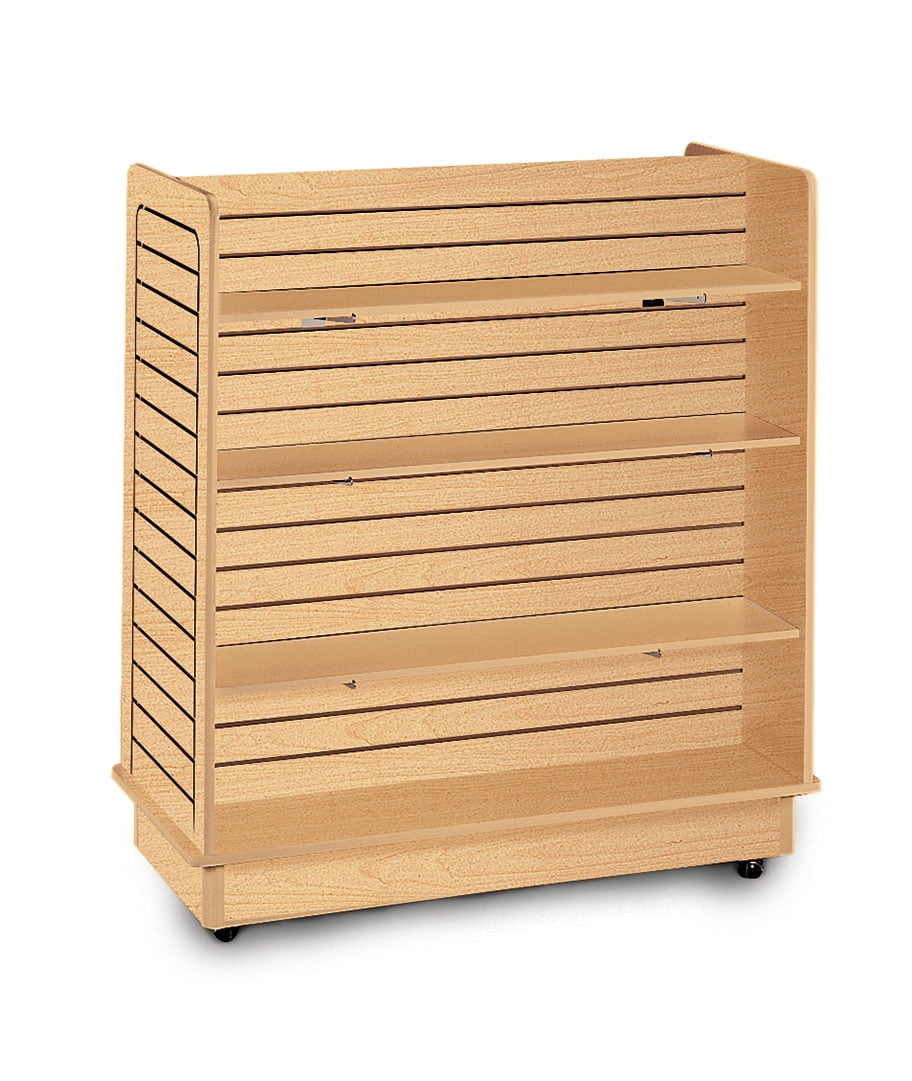 Maple Slatwall Gondola Unit Base and Casters Included 6 Shelves Included 
