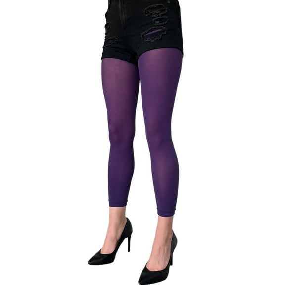 Purple Opaque Footless Tights for Women