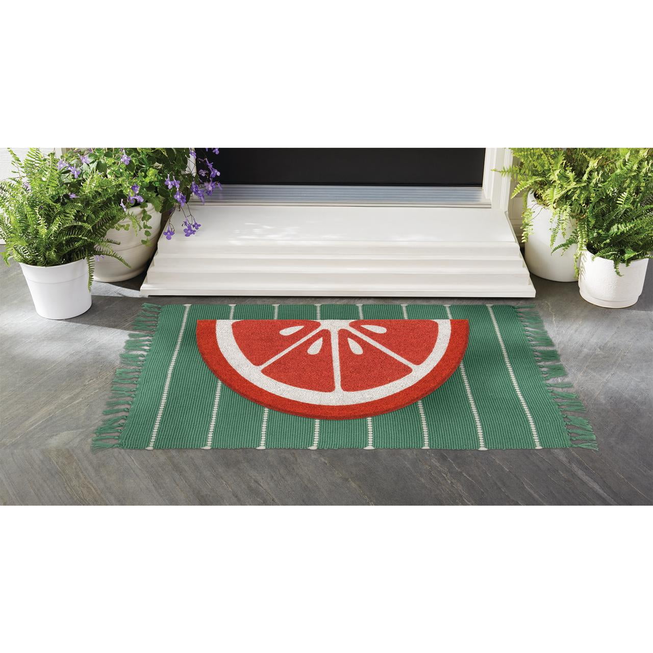 Mainstays by Becky G. & Alejandra Green Stripe Outdoor Accent Rug, 24" x 36"