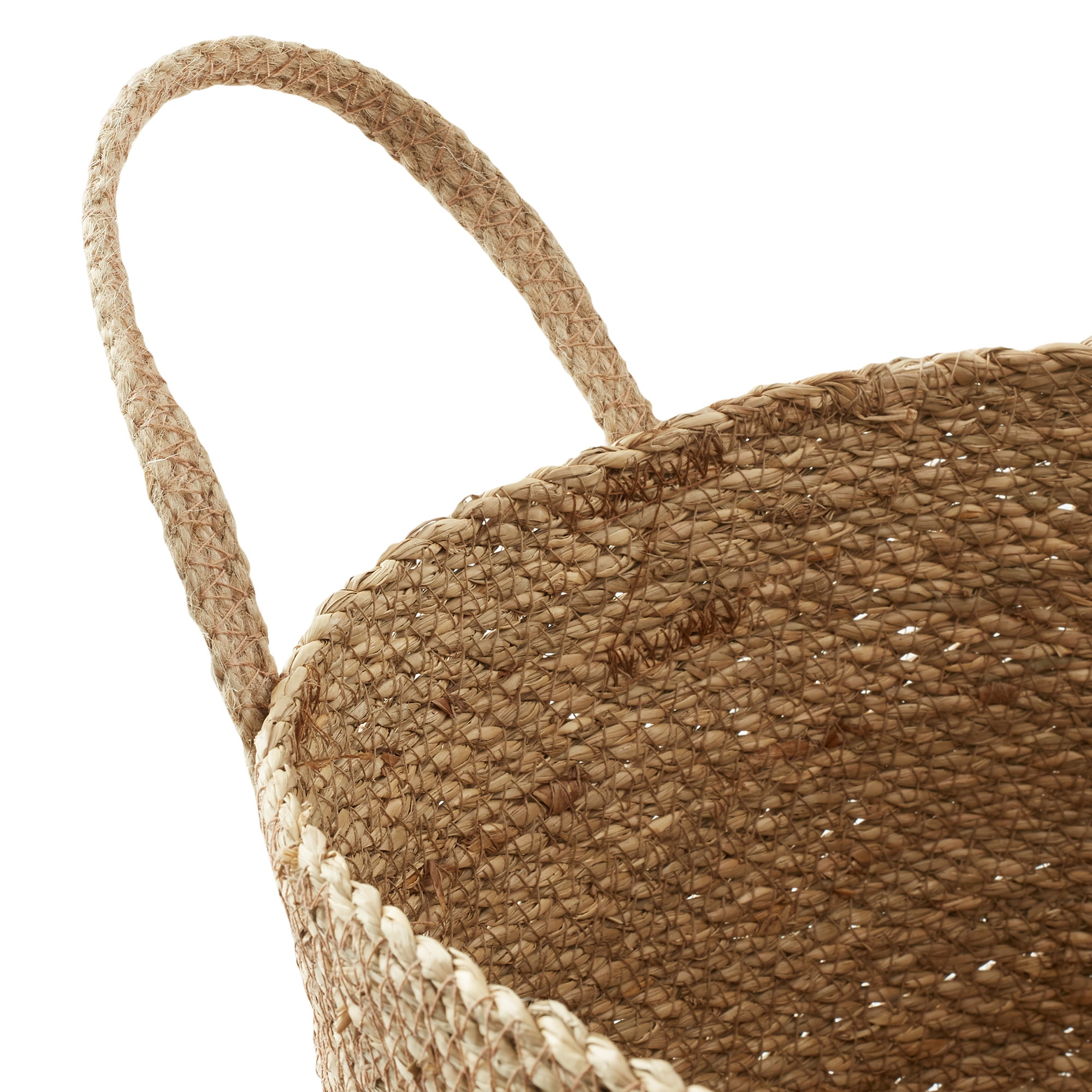 Casafield (Set of 3) Braided Seagrass Basket Planters, Natural Woven Storage Bins for Boho Home Decor, Indoor Plant Pot Covers