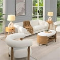 thumbnail image 2 of Pemberly Row Modern 90" Sherpa Sofa in Ivory White Boucle Finish, 2 of 7