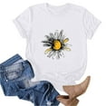 thumbnail image 4 of Women's Short Sleeve Crew Neck Sunflower Graphic Printed Summer Tee Vintage T Shirt Cotton Tops Novelty Shirt 2025, 4 of 5