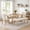A-Natural(1table+2chairs+2benches), variant on Leovanni Modern 47" 5-Piece Solid Wood Round Dining Table Set with 4 Upholstered Chairs, Pedestal Base Kitchen & Dining Room Set, Natural