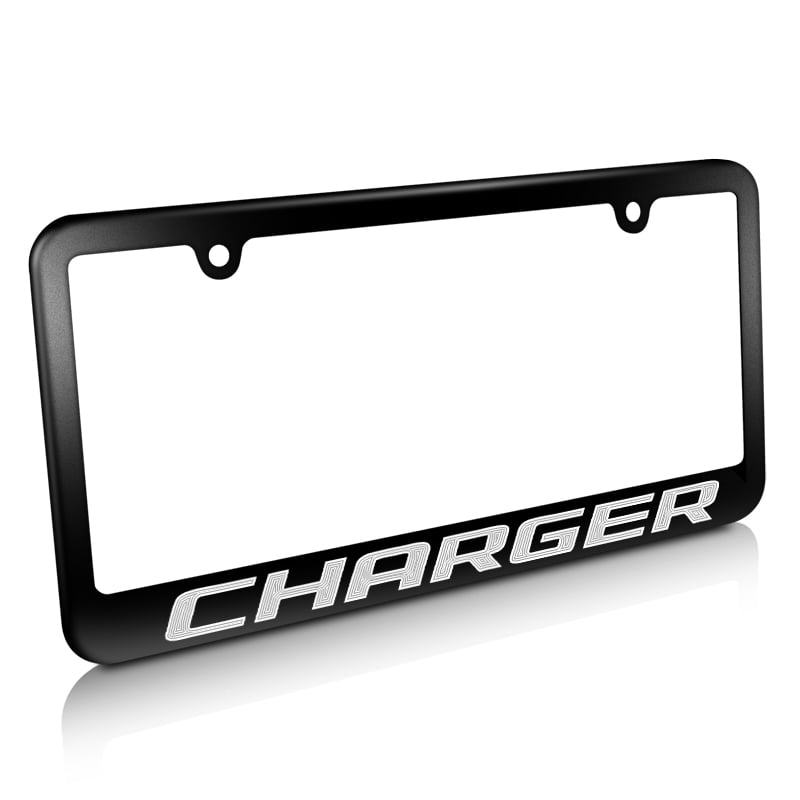 Dodge Charger Matte Black Metal License Plate Frame