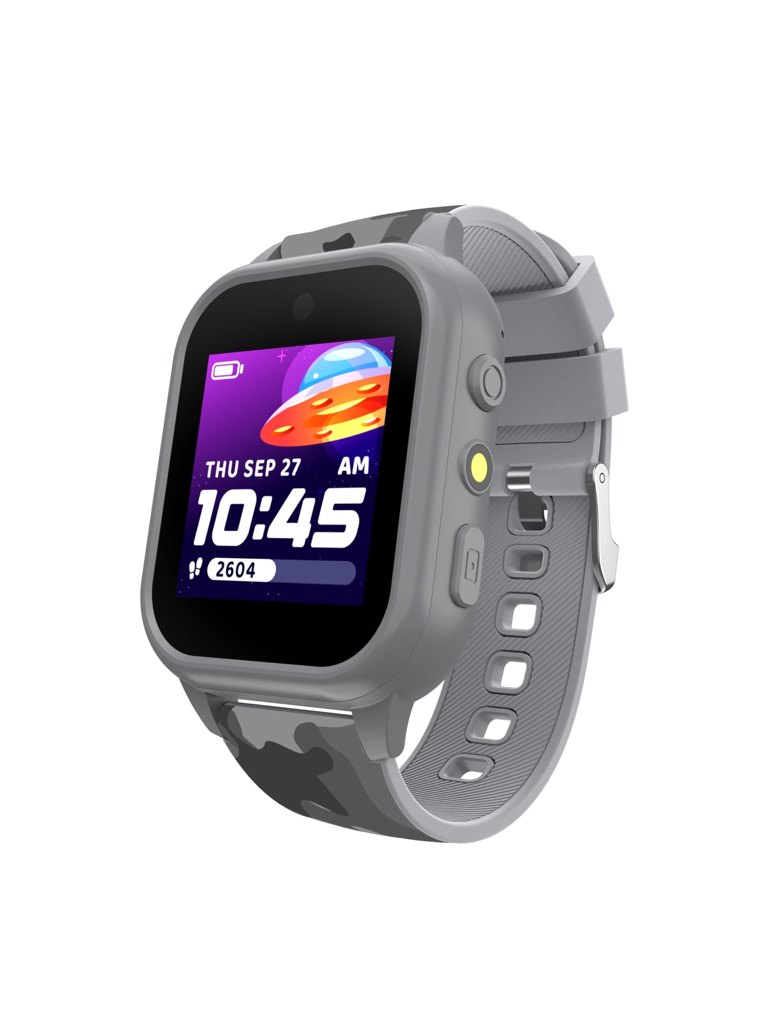 iTech Jr. 4 Kids Boys' Smartwatch with Camera, Audiobooks, and Games – Gray Case with Gray-Brown Camo Strap