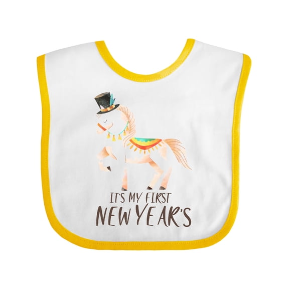Inktastic It's My First New Year's Horse Boys or Girls Baby Bib