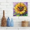thumbnail image 3 of WOBOGO Bright Yellow Sunflower Wall Clock 7.78 Inch Battery Operated Silent Unit Square Rustic Vintage Style for Home Bedroom Office Black Pointer, 3 of 8