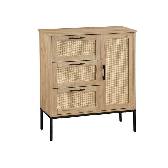 Dtwnek 1 Door Storage Cabinet with 3 Drawers and Inner Shelves, Wood Cabinet for Living Room, Dining Rooms