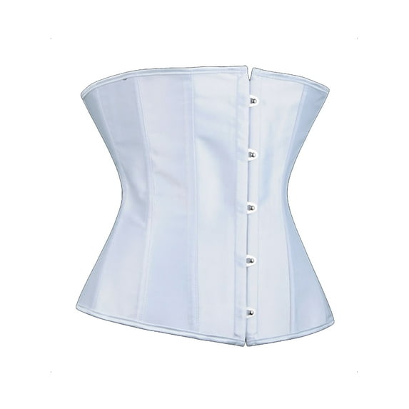 FALEXO Women's Waist Training Satin Corsets Underbust Corset 12 Plastic Boned Lace Up Corset Plus Size Slimming Corselet Body Shaper