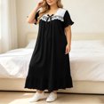 thumbnail image 6 of Stamzod Plus Size Nightgowns for Women Lace Ruffle Long House Dress Loose Casual Short Sleeve T-Shirt Night Gown Sleepwear XXXXL, 6 of 6