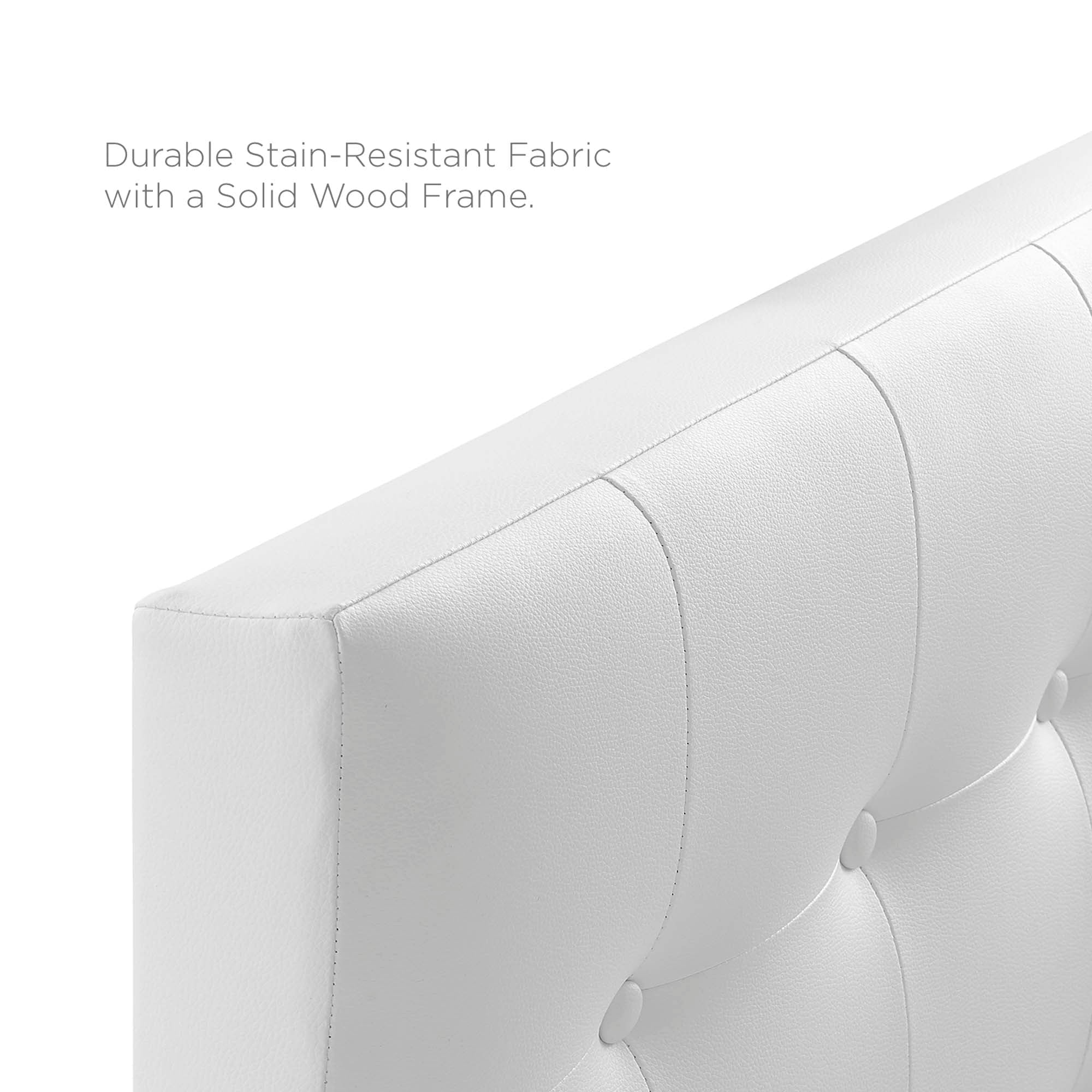 Modway Emily Tufted Button Headboard, Twin, White