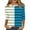 Blue, variant on Lmnyox Striped T Shirt for Women Crew Neck 3/4 Sleeve Tunic Tops Summer Casual Shirts Trendy Clothes