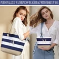 thumbnail image 2 of Bolsa de playa YOOLIFE Initial K azul para mujer, regalo de Navidad, 2 of 7