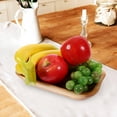 thumbnail image 4 of OFFIGAM Beige Wooden Fruit Tray Rustic Style Serving Platter for Snacks and Appetizers, 4 of 7