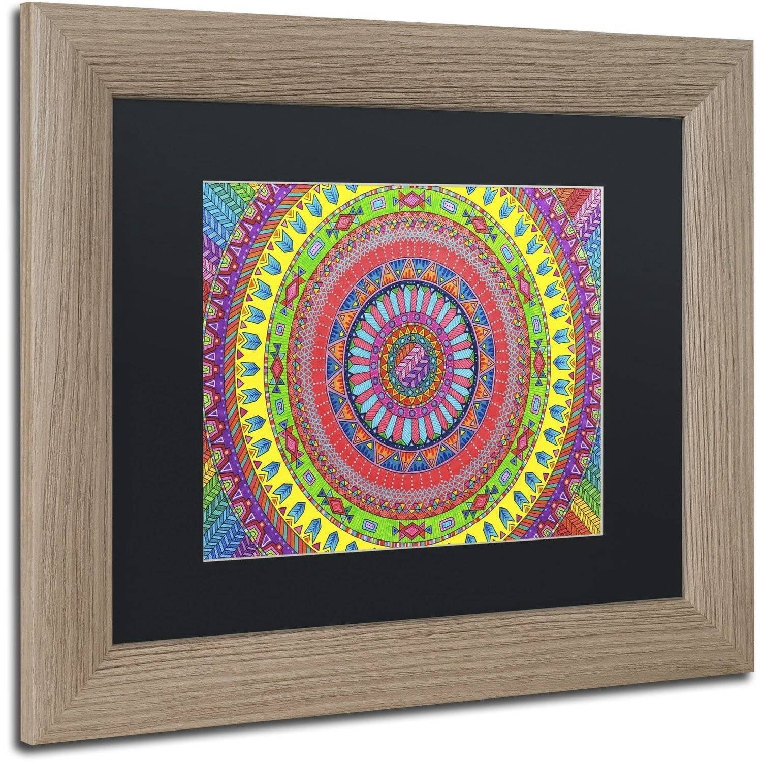 Trademark Fine Art "Aztec Rainbow" Canvas Art by Hello Angel, Black Matte, Birch Frame