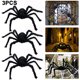 thumbnail image 1 of Arañas Halloween Accesorios Araña Grandes Espeluznantes (90cm) 3 Uds., 1 of 4