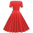 thumbnail image 3 of IBTOM CASTLE Women Polka Dots Vintage Dress 1950s Retro Rockabilly Swing Dress Ladies Cocktail Tea Party Summer Casual Dresses L Red, 3 of 8