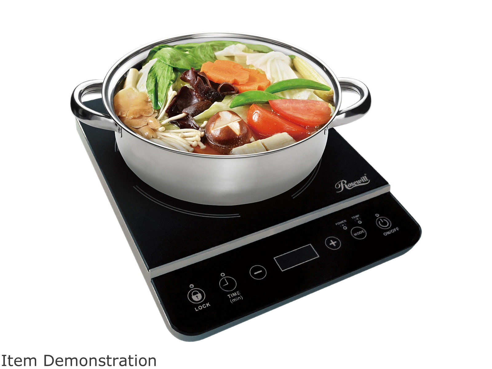 Rosewill Portable Induction Cooktop Burner, 1800W, 8 Cooking Modes, 10  Power/Temp Levels, Touch Panel, LED Display, Timer, Auto Shut-Off, Child  Safety Lock, Includes Stainless Steel Pot - (RHAI-21001) 